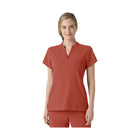 Wonder Wink Women's Mandarin Collar Scrub Top - Mineral Red - Lenny's Shoe & Apparel