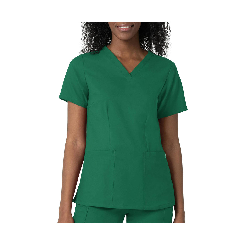 WonderWink Women's Thrive Fitted 3-Pocket V-Neck Scrub Top - Hunter - Lenny's Shoe & Apparel