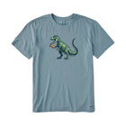 Life Is Good Men's Snack Attack T Rex Crusher LITE Tee - Smokey Blue - Lenny's Shoe & Apparel