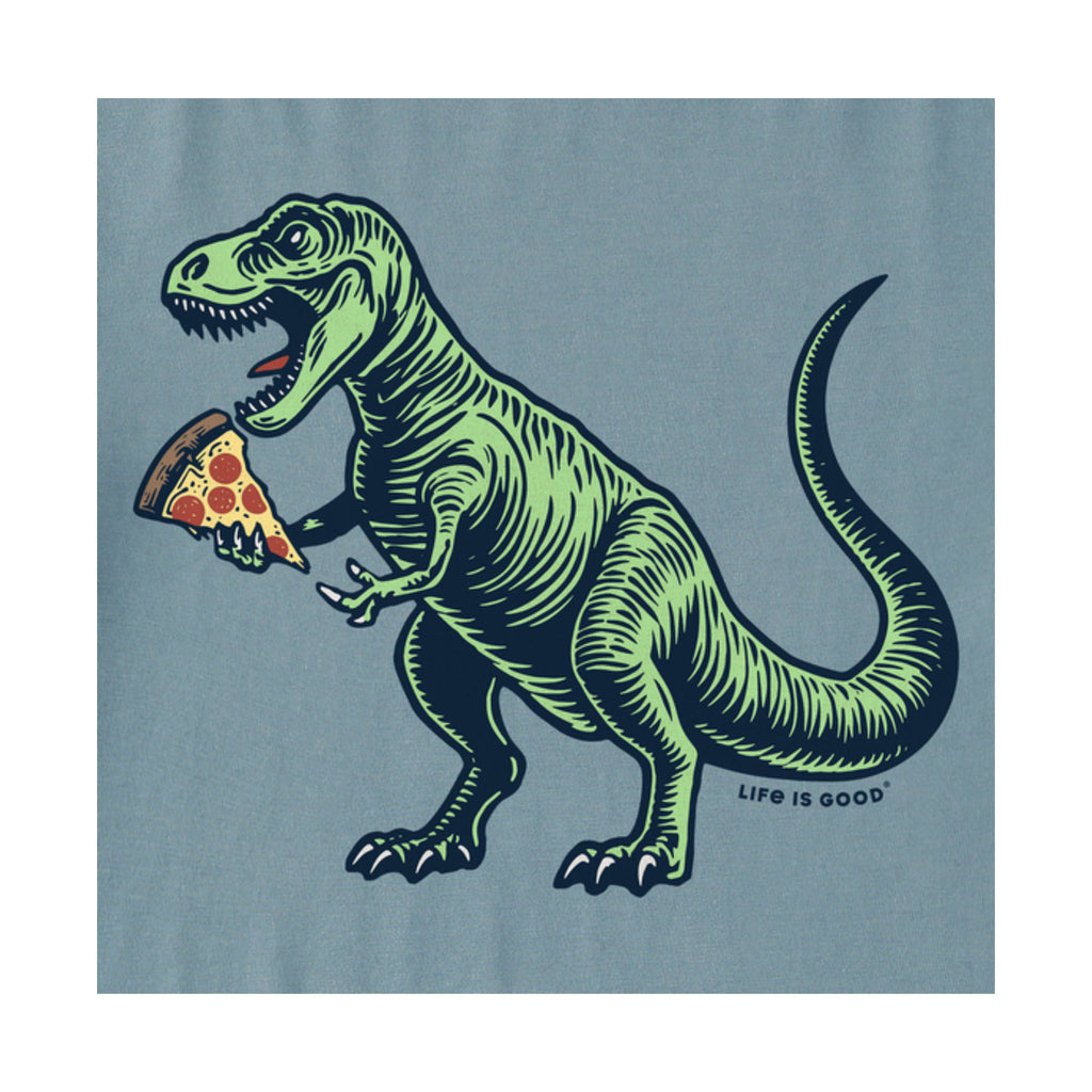 Life Is Good Men's Snack Attack T Rex Crusher LITE Tee - Smokey Blue - Lenny's Shoe & Apparel