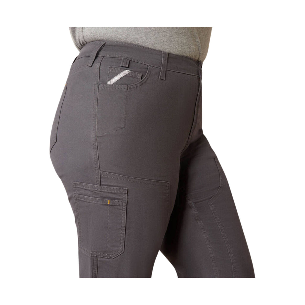 Ariat Women's Rebar PR Dura Stretrch Made Tough Double Front Straight Pant - Grey - Lenny's Shoe & Apparel