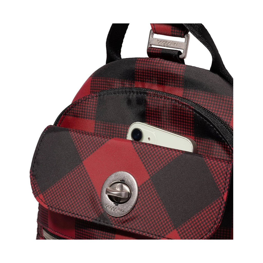 Baggallini Women's Naples Convertible Backpack - Red Buffalo Plaid - Lenny's Shoe & Apparel