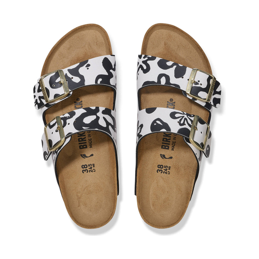 Birkenstock Arizona Sandal - Birko - Flor Blooms White/Black - Lenny's Shoe & Apparel