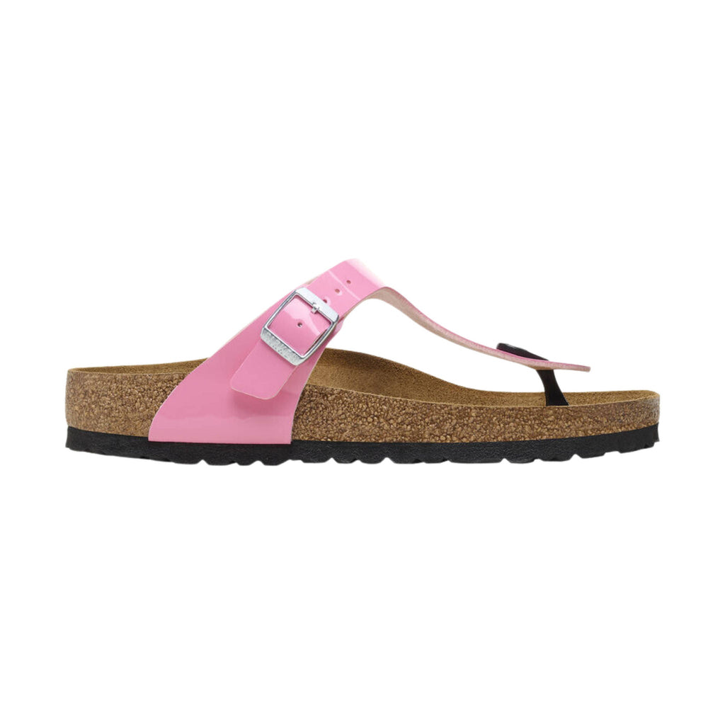 Birkenstock Gizeh Birko Flor Patent Sandal - Candy Pink/Black - Lenny's Shoe & Apparel