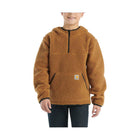 Carhartt Boys' Long Sleeve Fleece Hooded Half Zip Sweatshirt - Brown - Lenny's Shoe & Apparel