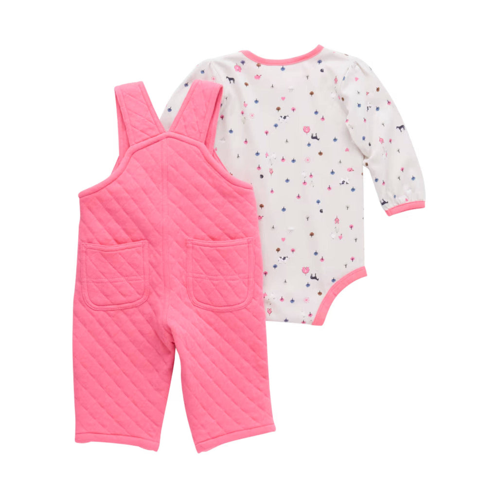 Carhartt Girls' Infant Long Sleeve Bodysuit Quilted Overall Set - Pink - Lenny's Shoe & Apparel