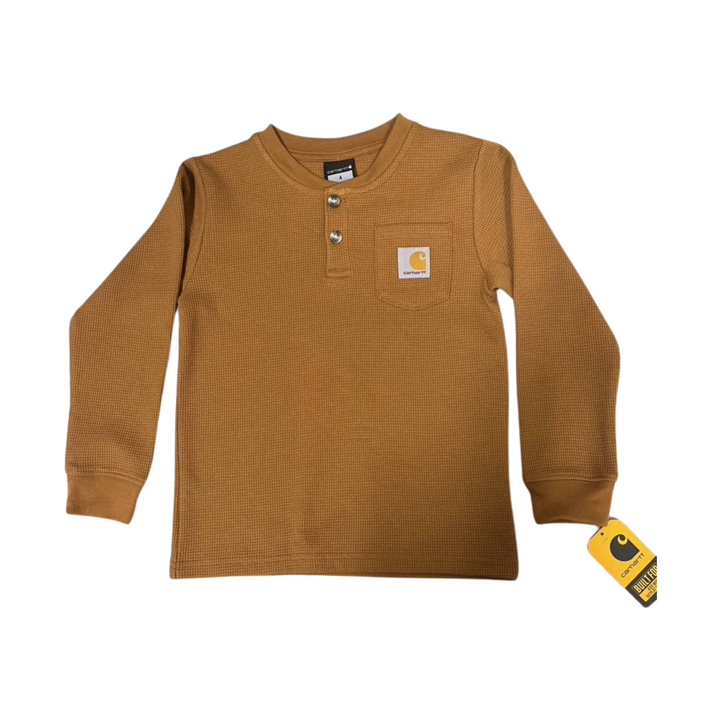 Carhartt Toddler Long Sleeve Henley Pocket Tee - Brown - Lenny's Shoe & Apparel