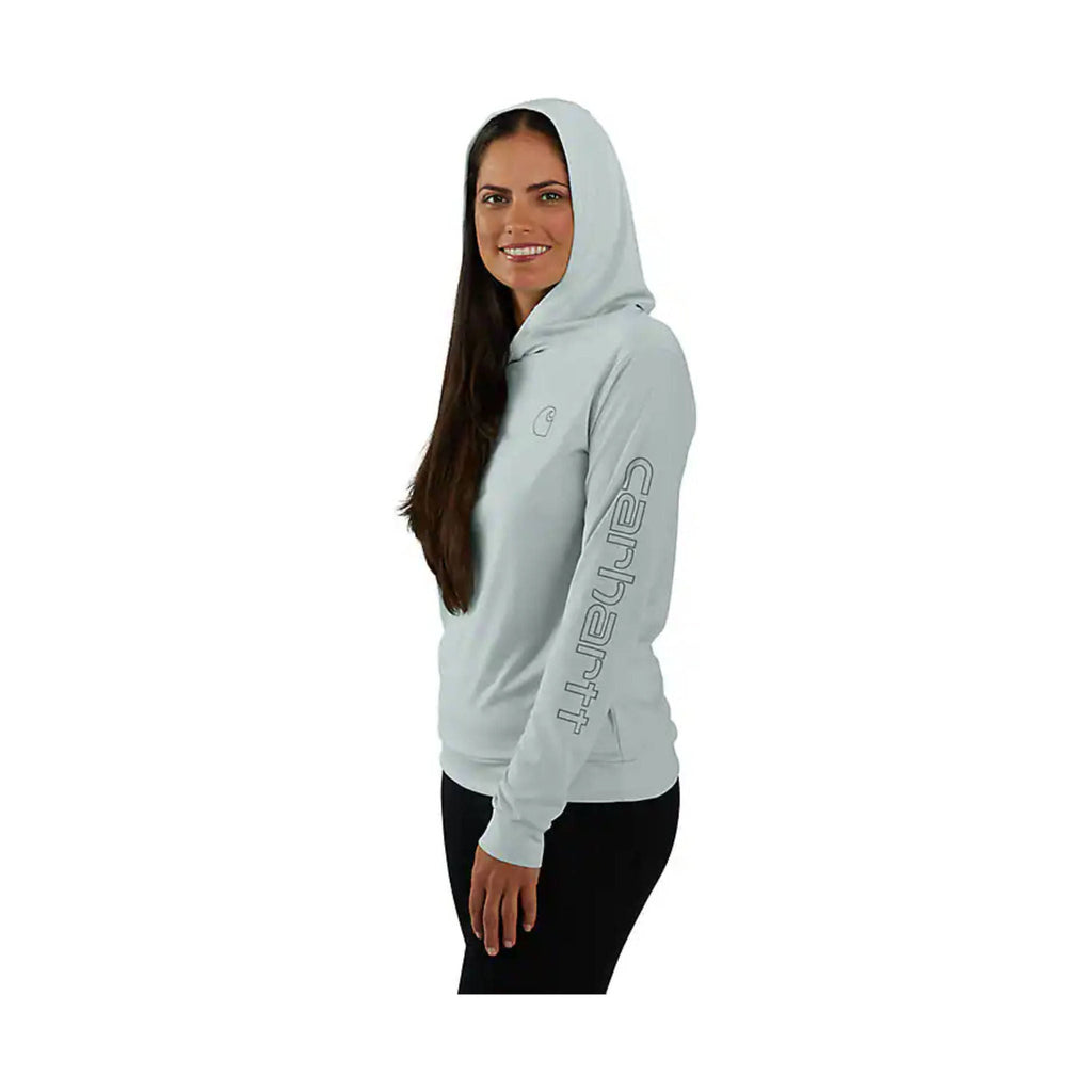 Carhartt Women's Force Sun Defender Relaxed Fit Lightweight Long Sleeve Hooded Graphic T Shirt - Dew Drop - Lenny's Shoe & Apparel