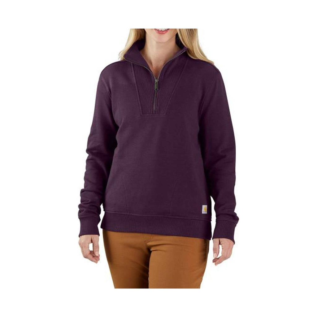 Carhartt Women's Tencel Fabric 1/2 Zip Sweatshirt - Eggplant - Lenny's Shoe & Apparel