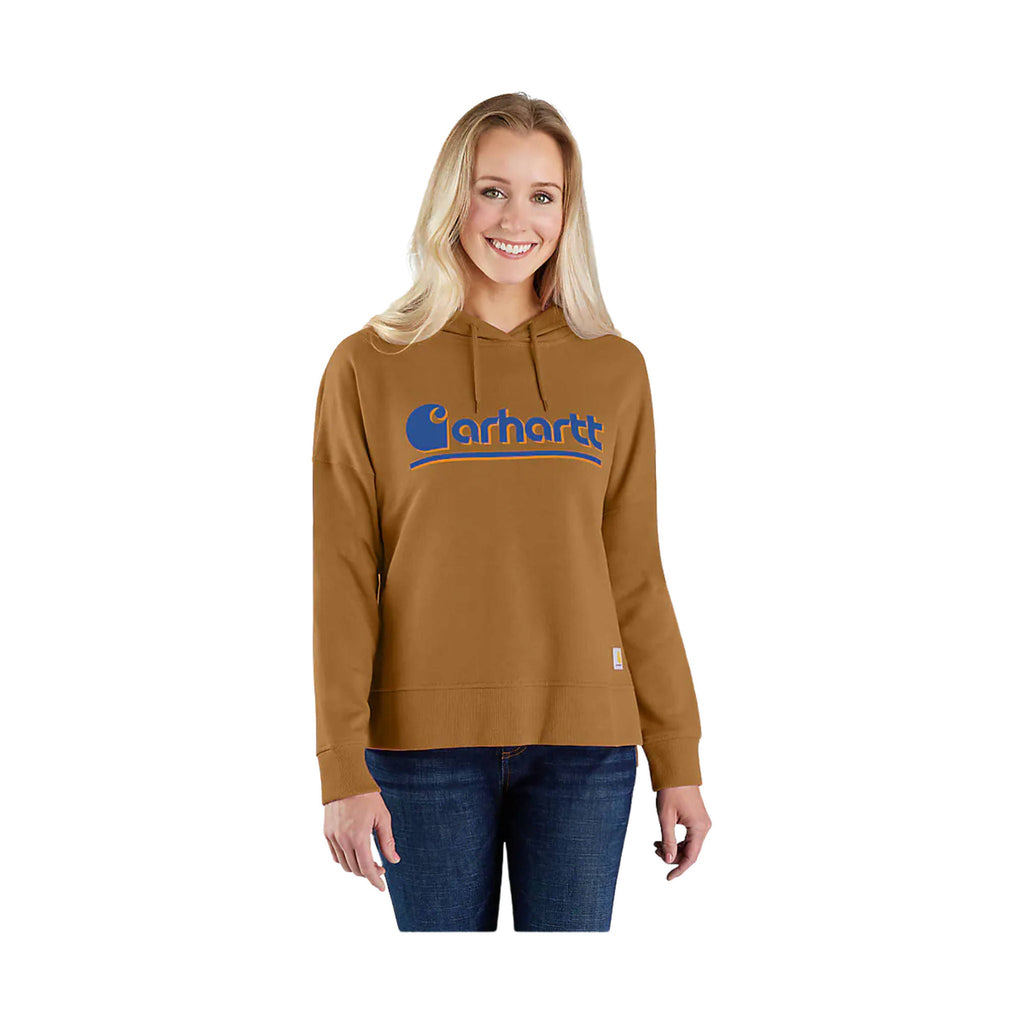 Carhartt Women's Tencel Fiber Series Loose Fit Graphic Hooded Sweatshirt - Carhartt Brown - Lenny's Shoe & Apparel