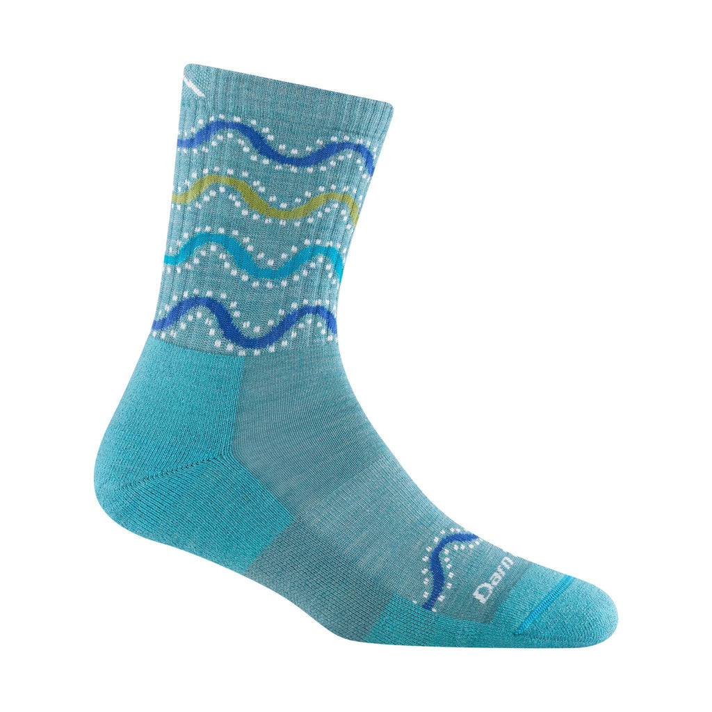 Darn Tough Vermont Women's Wandering Stripe Micro Crew Lightweight Hiking Sock - Aqua - Lenny's Shoe & Apparel