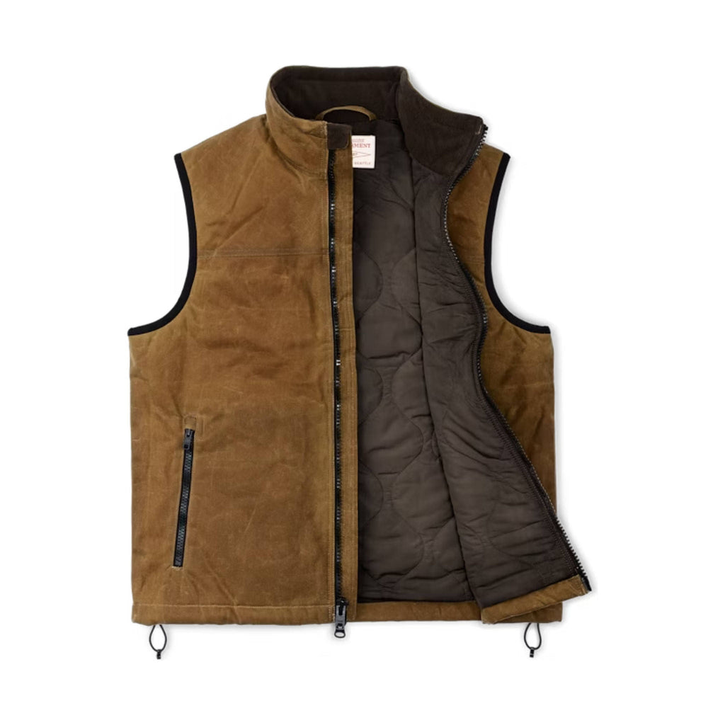 Filson Men's Tin Cloth Primaloft Vest - Dark Tan - Lenny's Shoe & Apparel