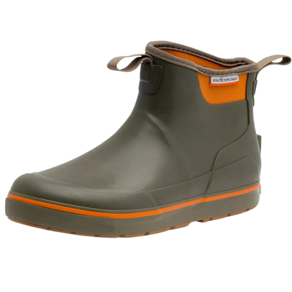 Grundens Men's Deck Boss Ankle Boot - Brindle Green/ Orange - Lenny's Shoe & Apparel