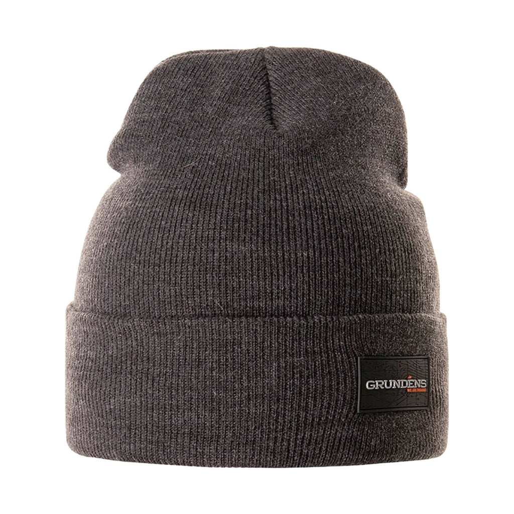 Grundens Watchhouse Beanie Logo - Black Heather - Lenny's Shoe & Apparel