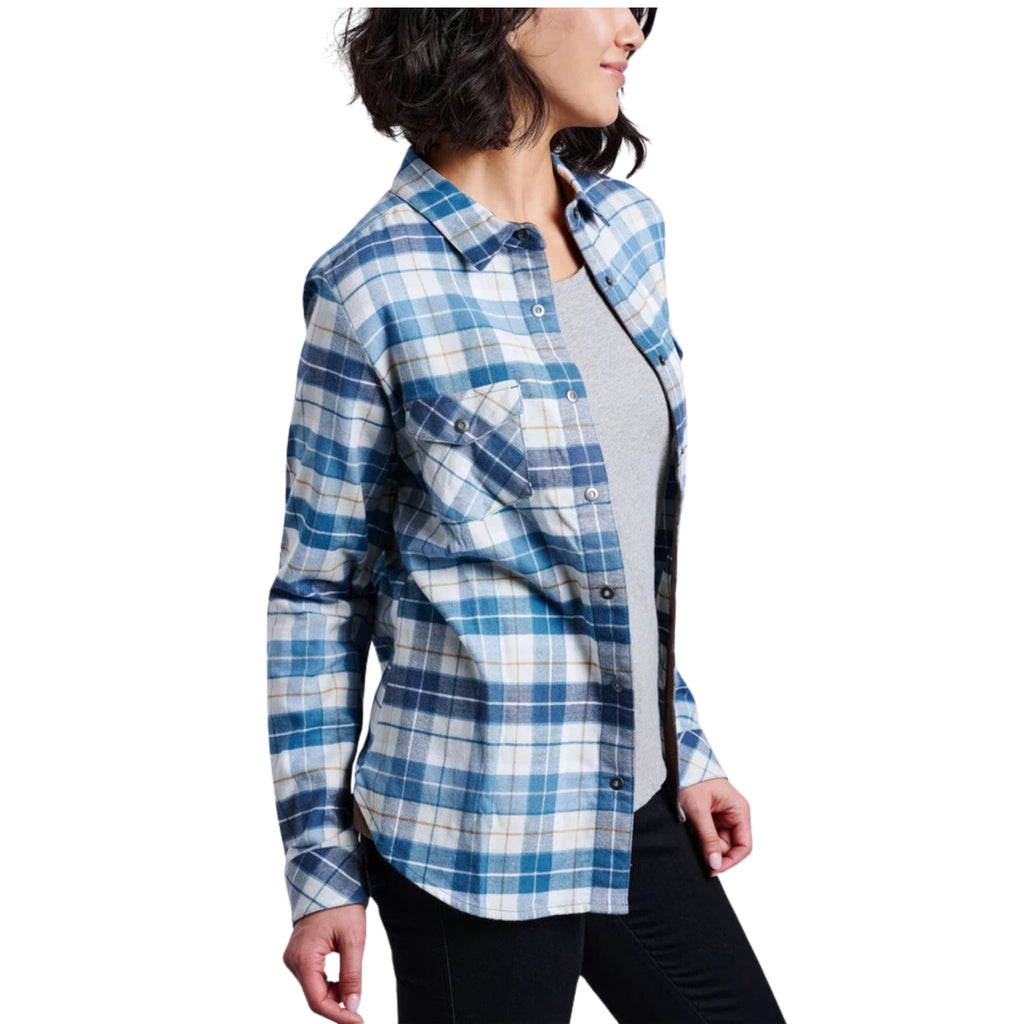 Kuhl Women's Tess Flannel Long Sleeve Shirt - Dusty Blue - Lenny's Shoe & Apparel