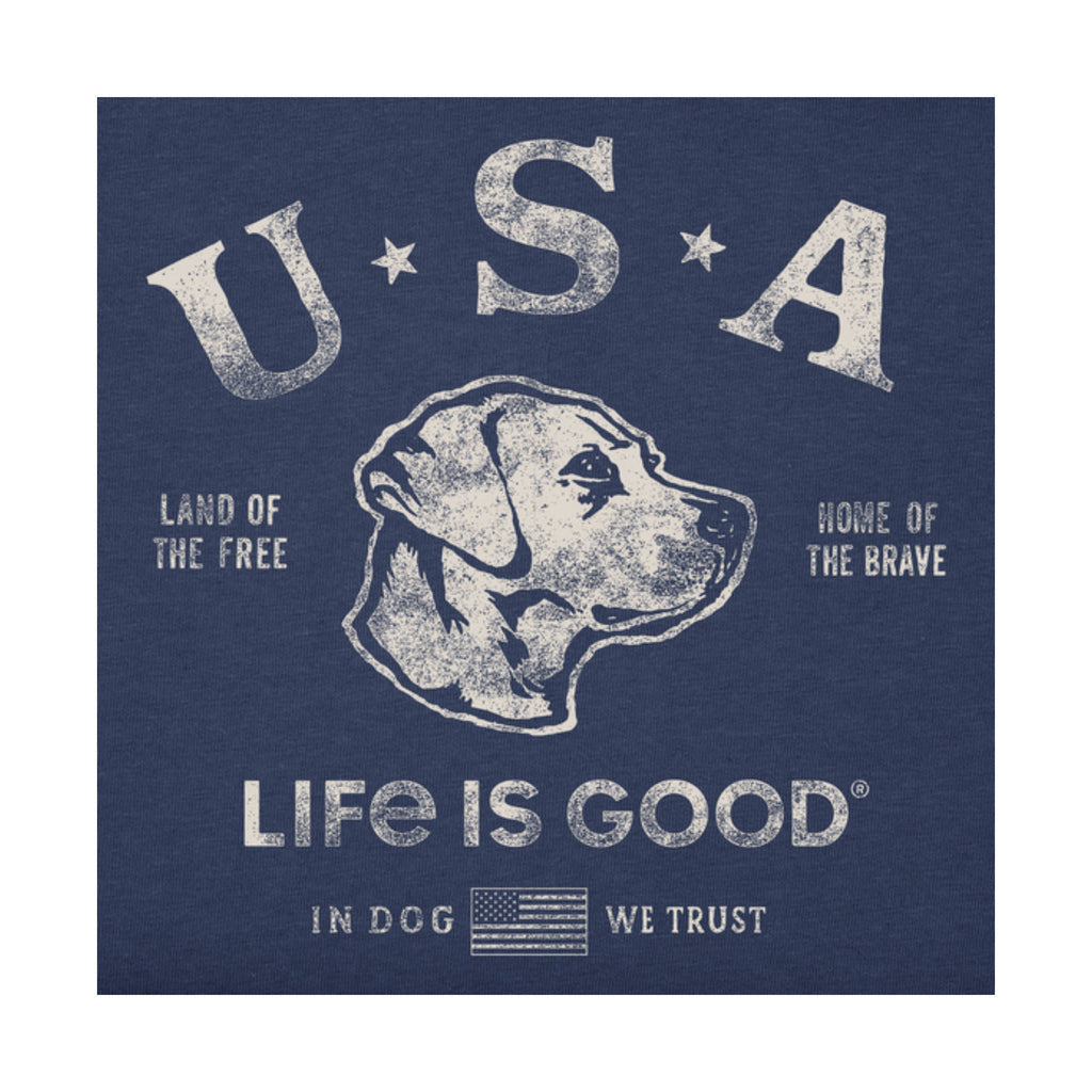 Life Is Good Men's Land of the Free Dog Crusher LITE Tee - Darkest Blue - Lenny's Shoe & Apparel