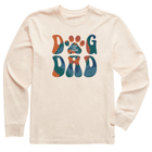 Life Is Good Men's Tie Dye Dog Dad Long Sleeve Crusher Tee - Putty White FINAL SALE - Lenny's Shoe & Apparel