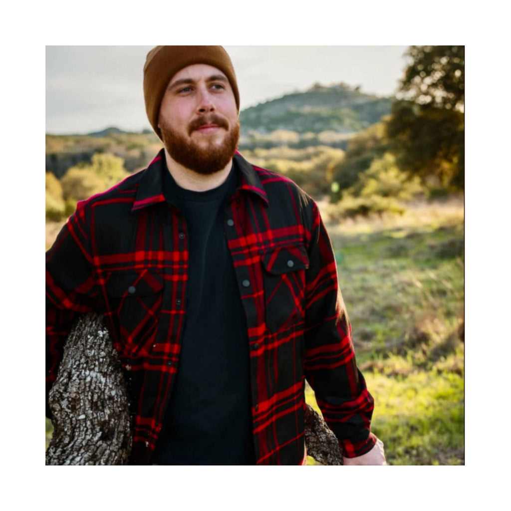 Mobile Warming Men's Flannel Heated Shirt Jacket - Black/Red - Lenny's Shoe & Apparel