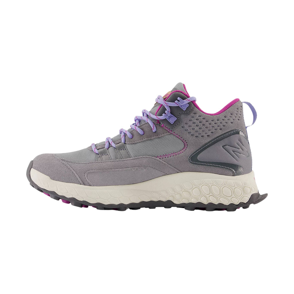 New Balance Women's Fresh Foam X Hierro Mid Gore - Tex Hiking Shoes - Steel with Castlerock and Magenta - Lenny's Shoe & Apparel