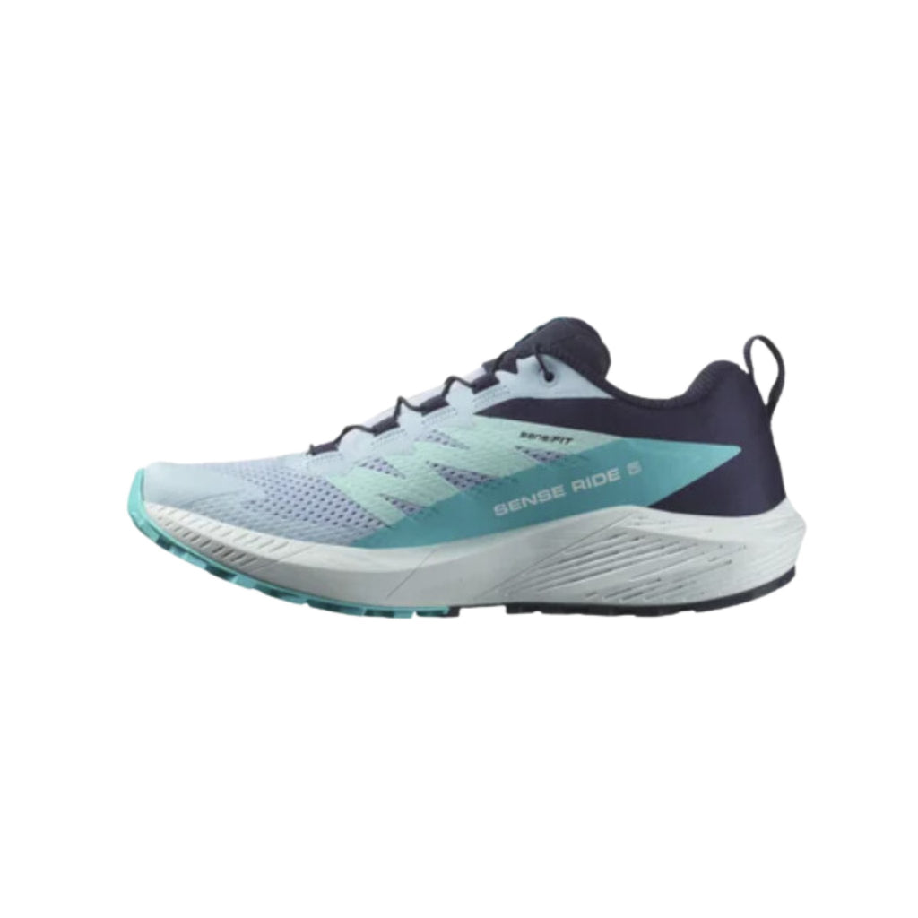 Salomon Women's Sense Ride 5 Trail Running Shoes - Cashmere Blue/Carbon/Peacock Blue - Lenny's Shoe & Apparel