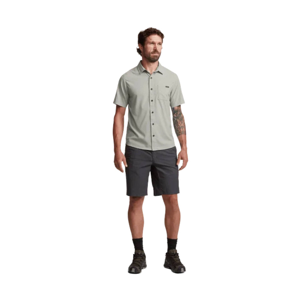 Sitka Men's Mojave SS Shirt - Field Gray Grid - Lenny's Shoe & Apparel