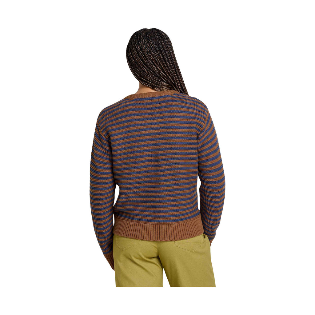 Toad & Co Women's Bianca Crew Cardigan - Brown Sugar Stripe - Lenny's Shoe & Apparel