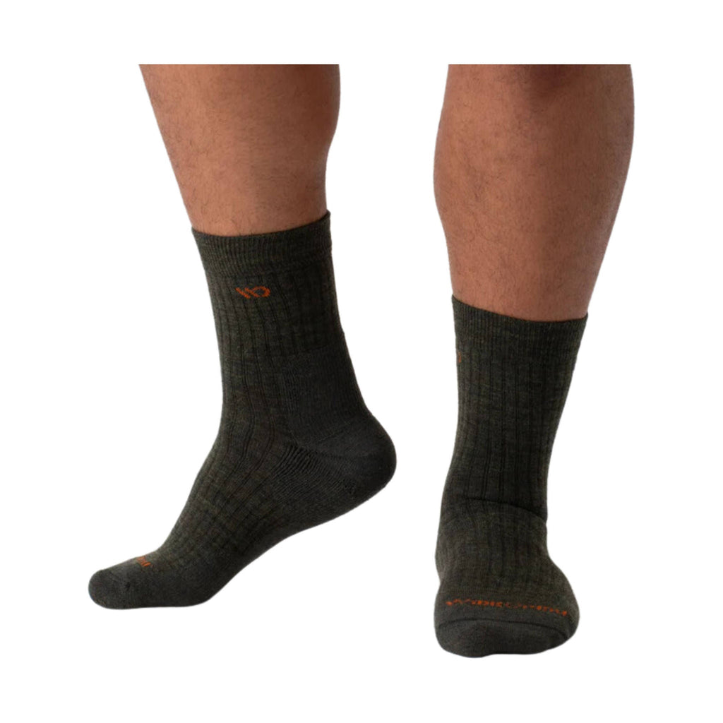 Wide Open Men's Solid Cushioned Micro Crew Socks - Forest - Lenny's Shoe & Apparel