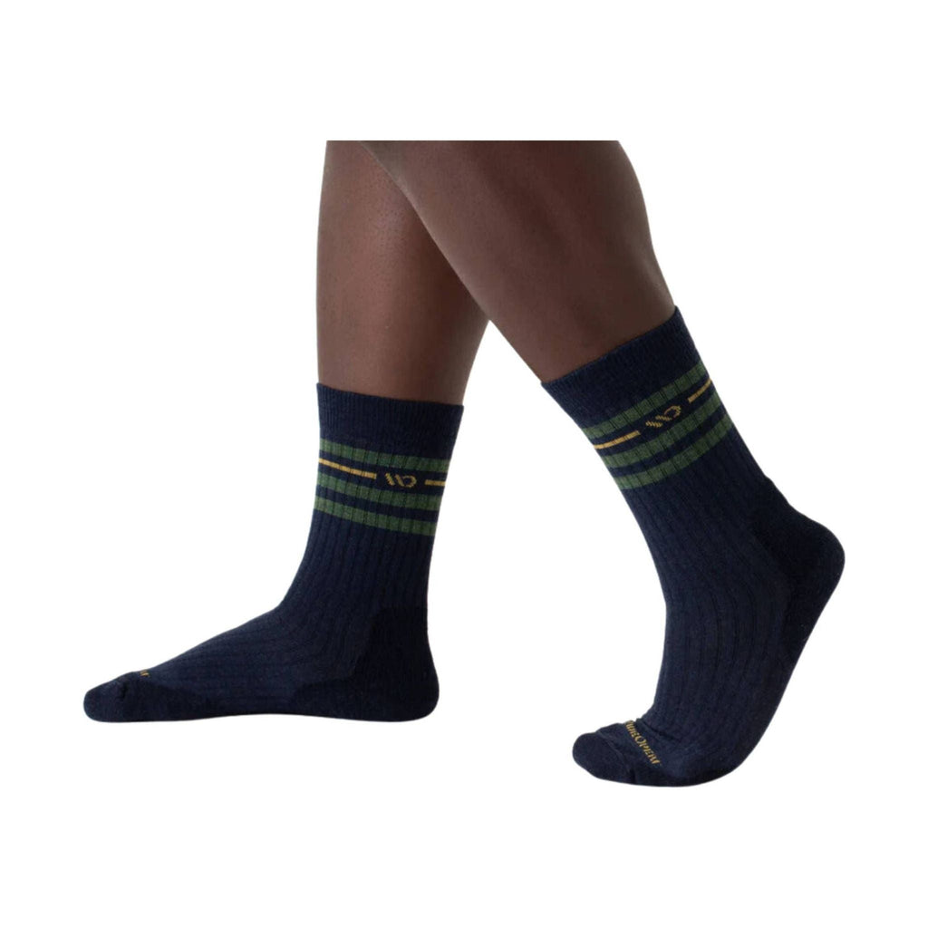 Wide Open Men's Vintage Stripe Cushioned Crew Socks - Denim - Lenny's Shoe & Apparel