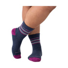 Wide Open Women's Multi Stripe Cushioned Micro Crew Socks - Denim - Lenny's Shoe & Apparel