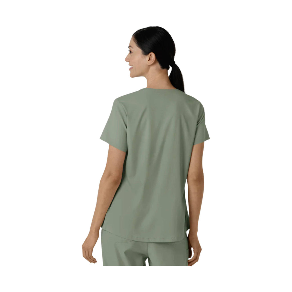 Wonder Wink Women's 2 Pocket V Neck Scrub Top - Sage Heather - Lenny's Shoe & Apparel