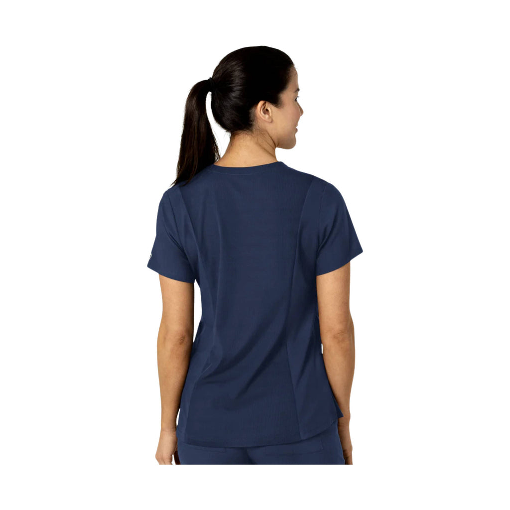 Wonder Wink Women's Flex n Reach V Neck Scrub Top - Navy - Lenny's Shoe & Apparel