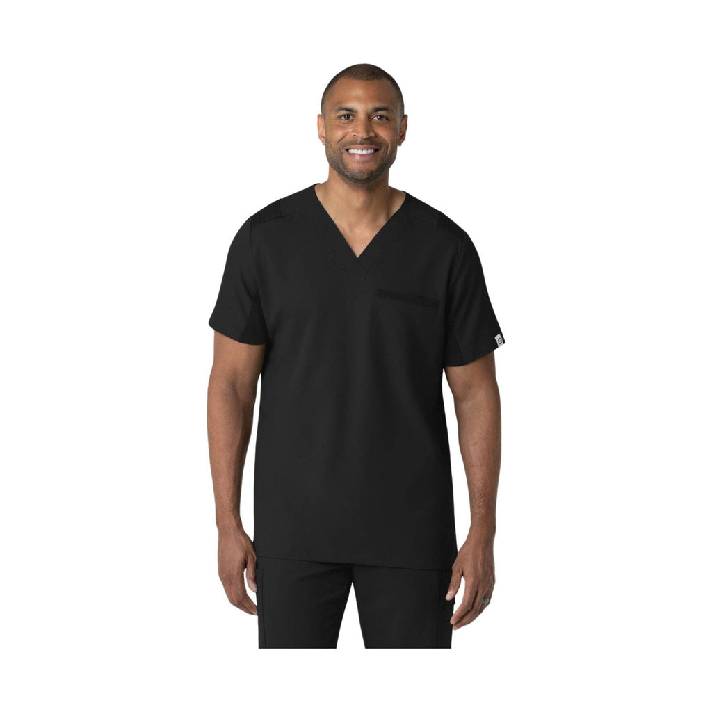 WonderWink Men's Utility V Neck Scrub Top - Black - Lenny's Shoe & Apparel