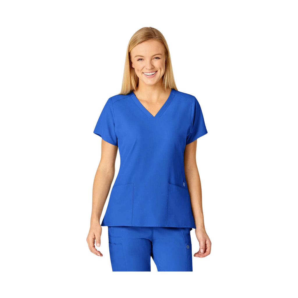 WonderWink Women's Flex Back Fashion V Neck Scrub Top - Royal - Lenny's Shoe & Apparel