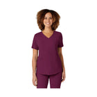 WonderWink Women's Renew V Neck Scrub Top - Wine - Lenny's Shoe & Apparel