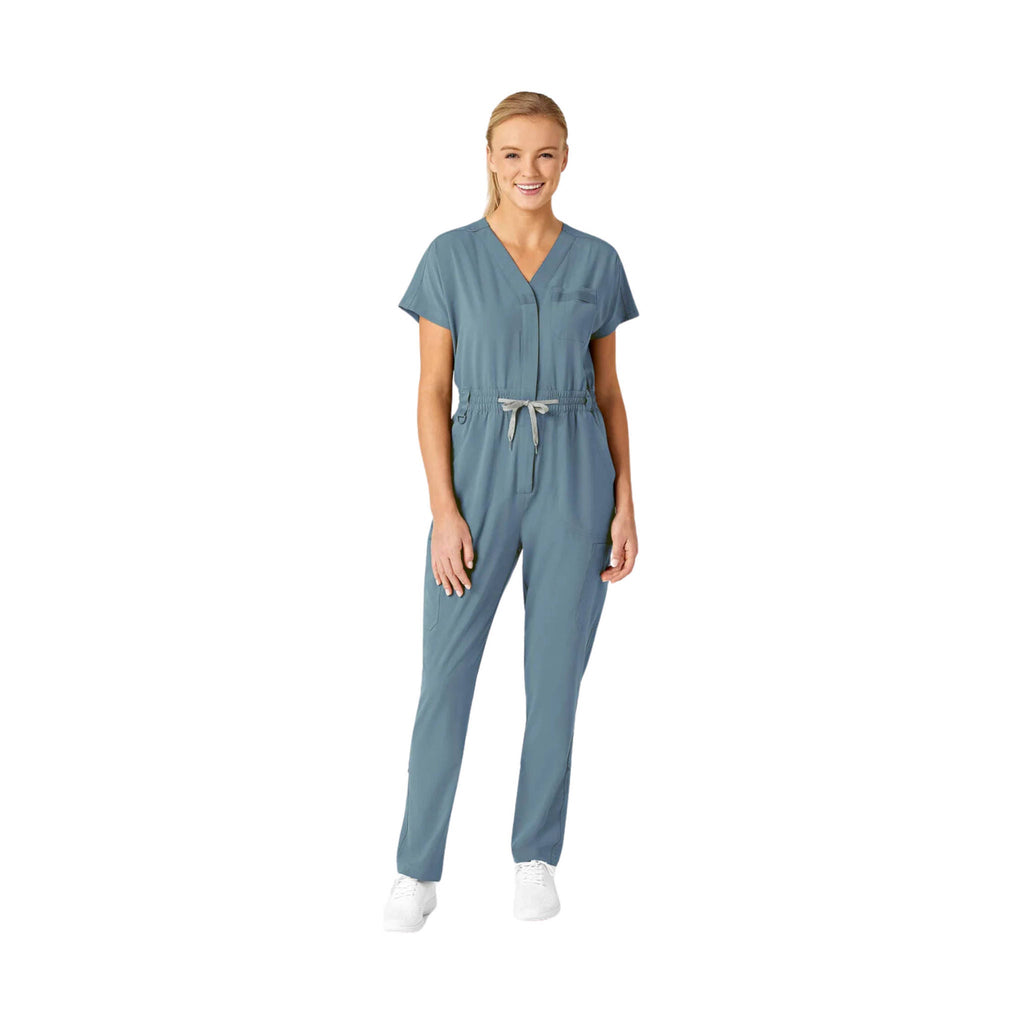 WonderWink Women's Zip Front Jumpsuit - Elmental Blue - ONLINE STORE CREDIT/EXCHANGE ONLY - Lenny's Shoe & Apparel