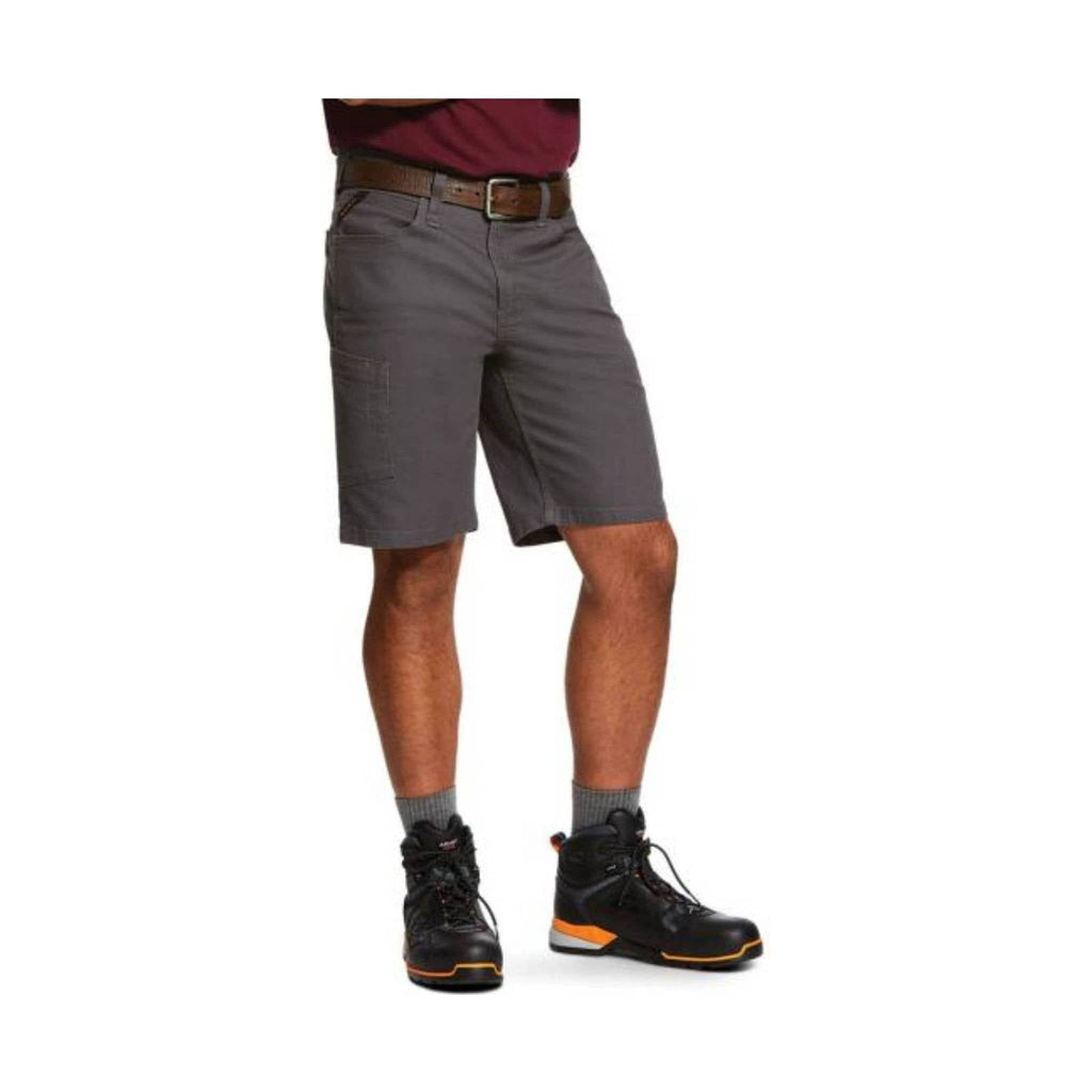 Ariat Men's Rebar Durastretch Made Tough Short 10 Inch - Grey - Lenny's Shoe & Apparel