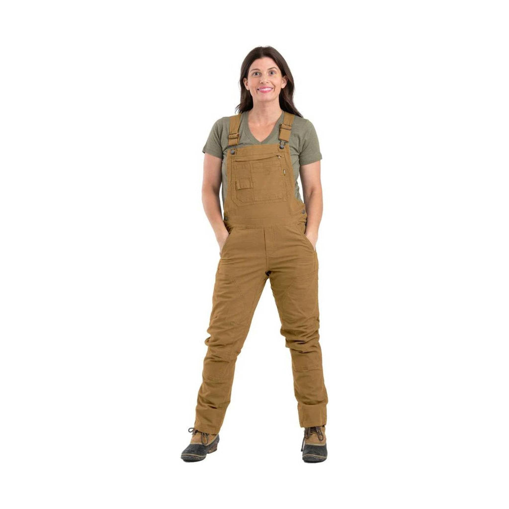 Berne Women's Unlined Stretch Duck Bib Overalls - Brown - Lenny's Shoe & Apparel