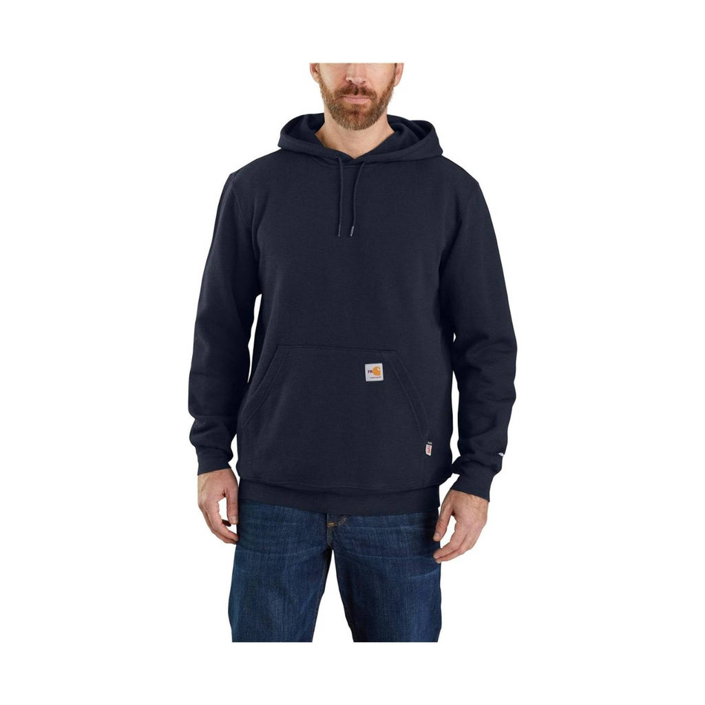 Carhartt Men's Flame Resistant Force Midweight Hooded Sweatshirt - Navy - Lenny's Shoe & Apparel