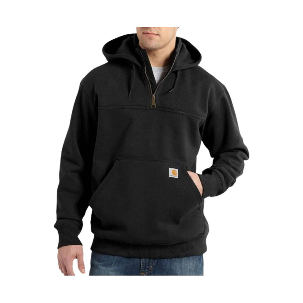 Carhartt Men's Rain Defender Paxton Heavyweight Hooded Quarter Zip Mock Sweatshirt - Black - Lenny's Shoe & Apparel