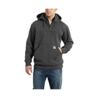 Carhartt Men's Rain Defender Paxton Heavyweight Hooded Quarter Zip Mock Sweatshirt - Carbon Heather - Lenny's Shoe & Apparel