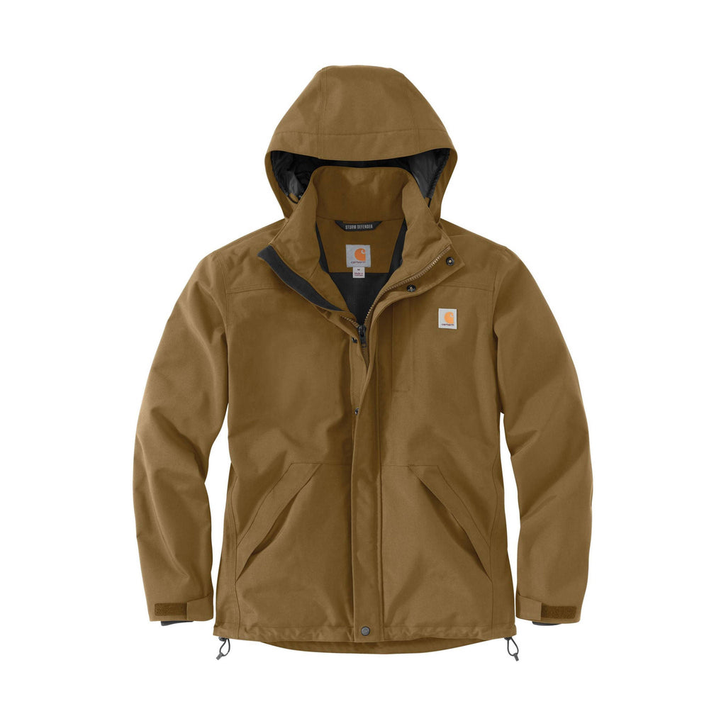 Carhartt Men's Storm Defender Loose Fit Heavy Weight Rain Jacket - Oak Brown - Lenny's Shoe & Apparel