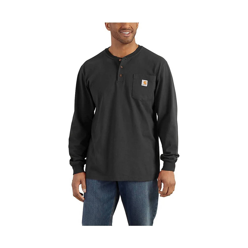 Carhartt Men's Workwear Long Sleeve Henley - Black - Lenny's Shoe & Apparel