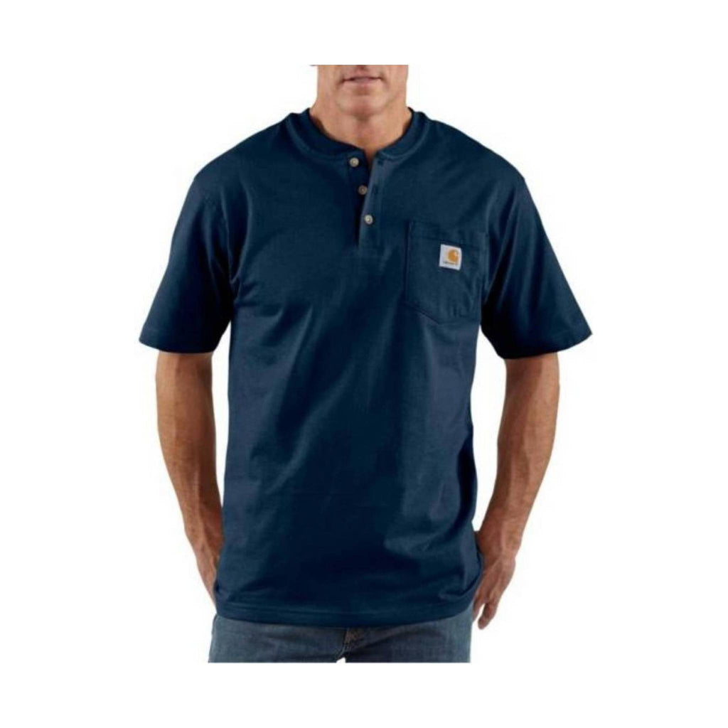 Carhartt Men's Workwear Short Sleeve Henley - Navy - Lenny's Shoe & Apparel