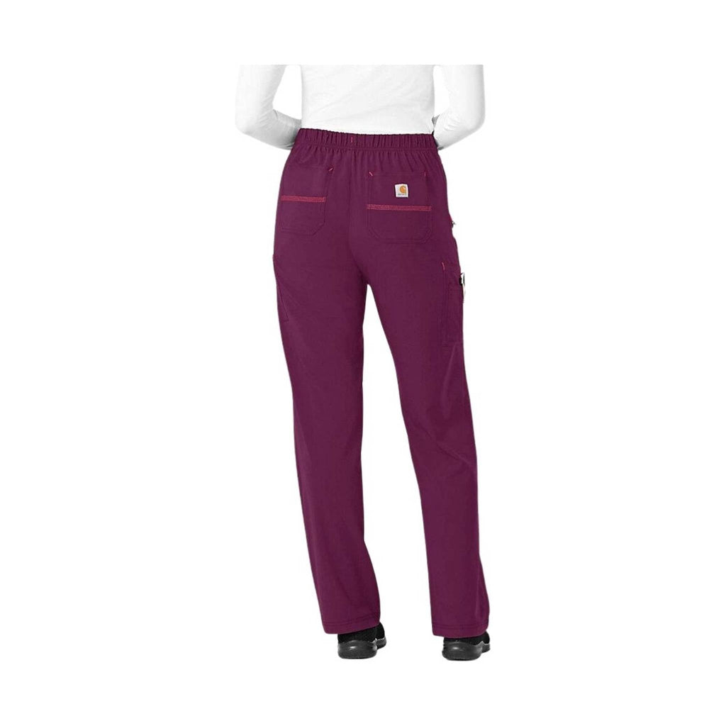 Carhartt Women's Cross Flex Utility Boot Cut Scrub Pant - Wine - Lenny's Shoe & Apparel