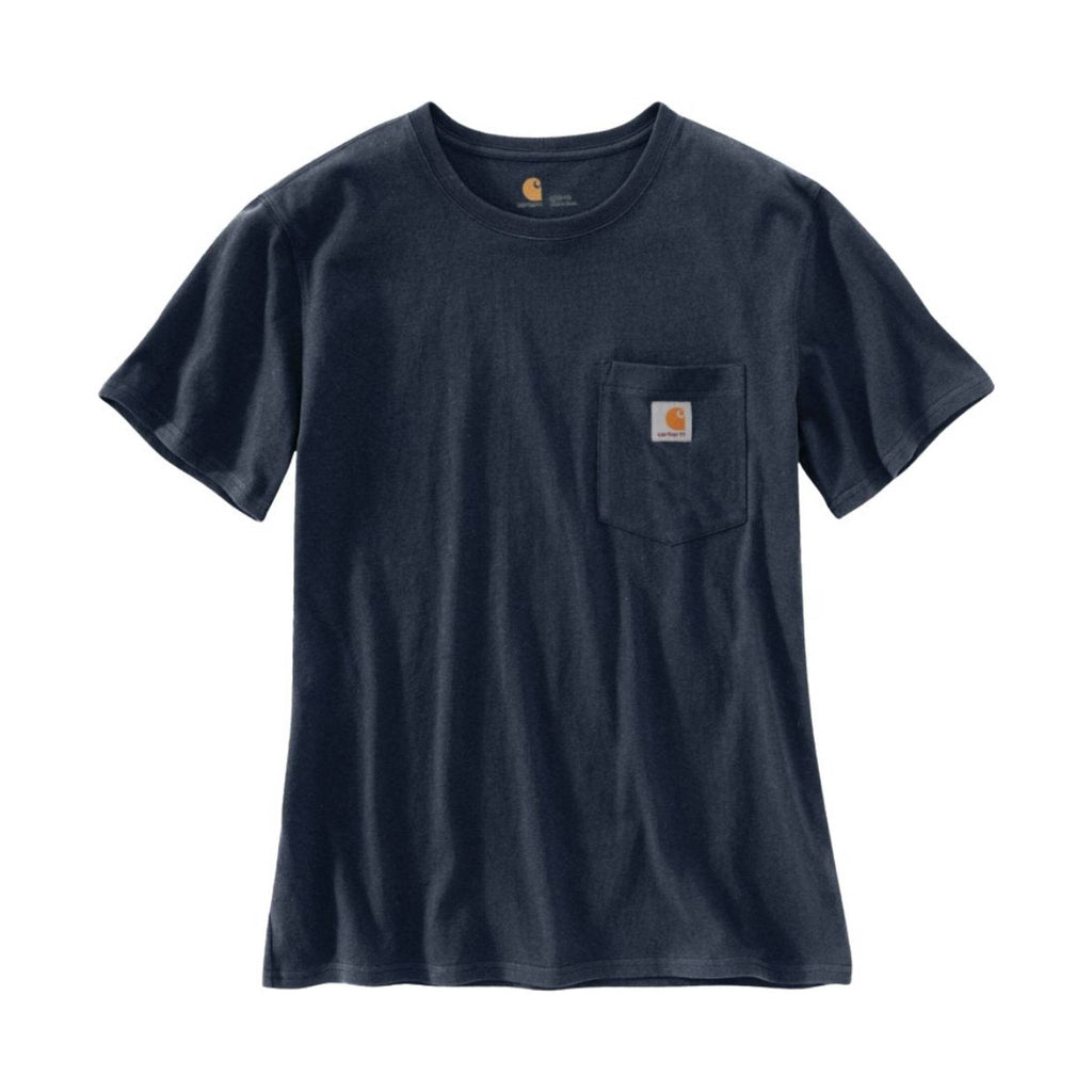 Carhartt Women's Loose Fit Heavyweight Short-Sleeve Pocket T-Shirt - Navy - Lenny's Shoe & Apparel