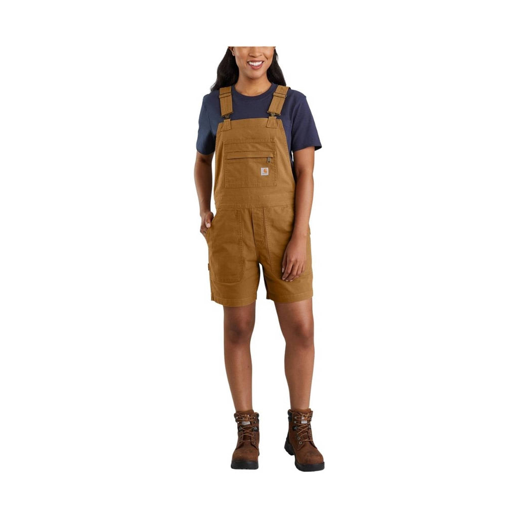 Carhartt Women's Rugged Flex Relaxed Fit Shortall - Carhartt Brown - Lenny's Shoe & Apparel