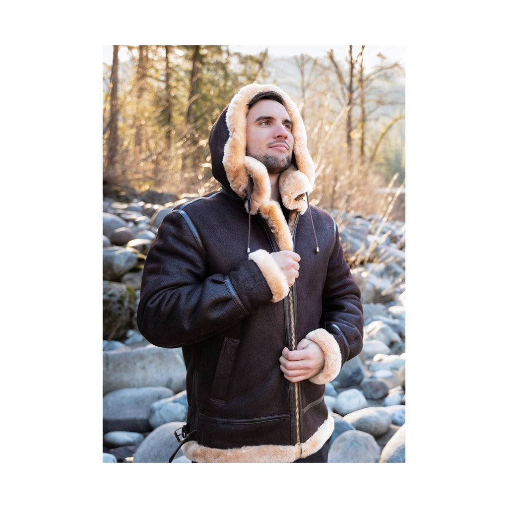 Cloud Nine Men's Sheepskin Bomber Jacket - Espresso - Lenny's Shoe & Apparel