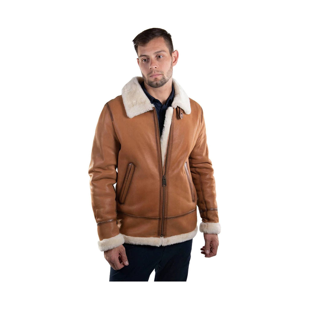 Cloud Nine Men's Sheepskin Western Bomber Coat - Chestnut - Lenny's Shoe & Apparel