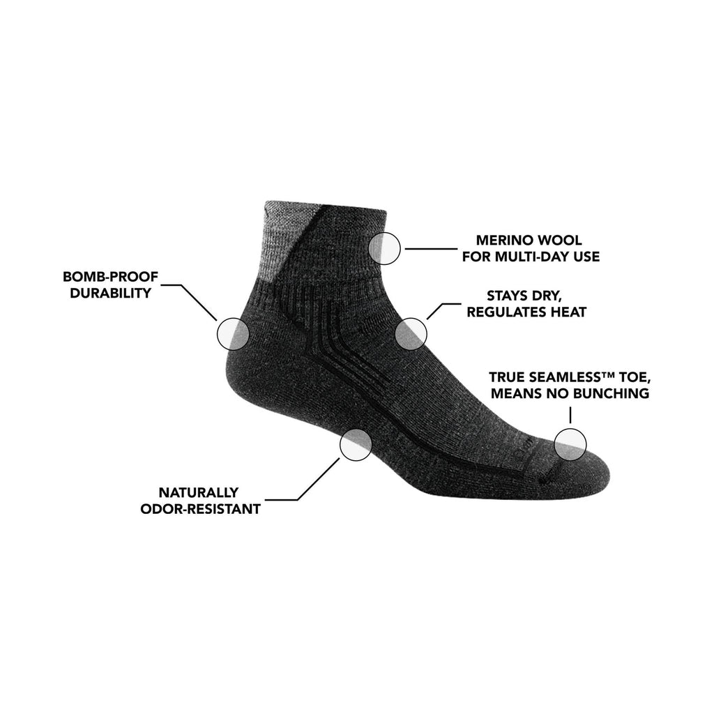 Darn Tough Men's Hiker Quarter Midweight Hiking Sock - Dusk Denim - Lenny's Shoe & Apparel