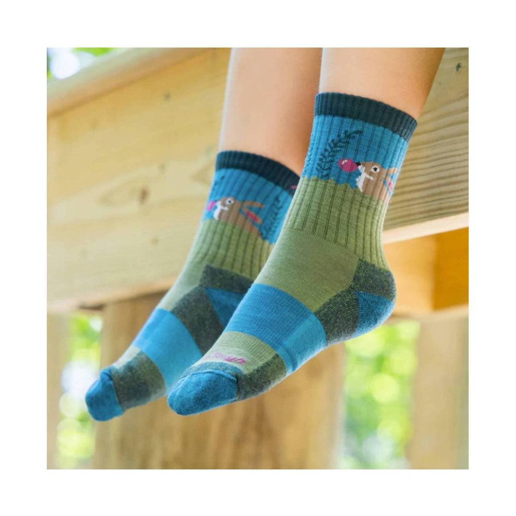 Darn Tough Vermont Kids' Bubble Bunny Jr. Micro Crew Lightweight Sock - Willow - Lenny's Shoe & Apparel